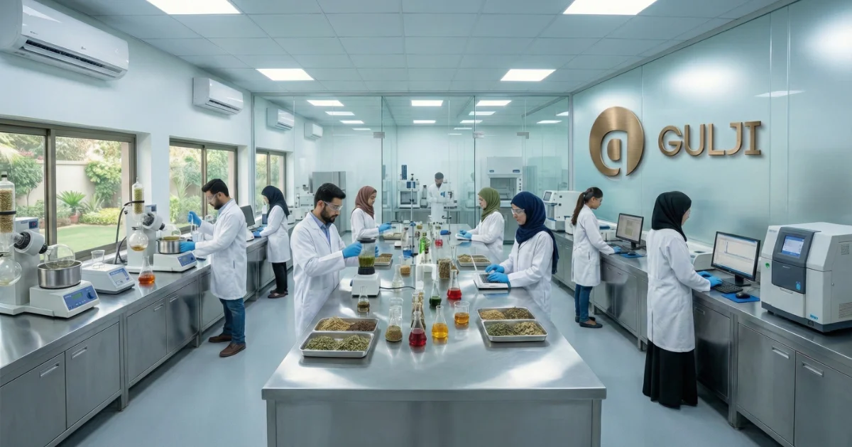 The Gulji team crafting herbal hair oil