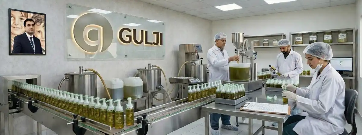 The Gulji team crafting herbal hair oil